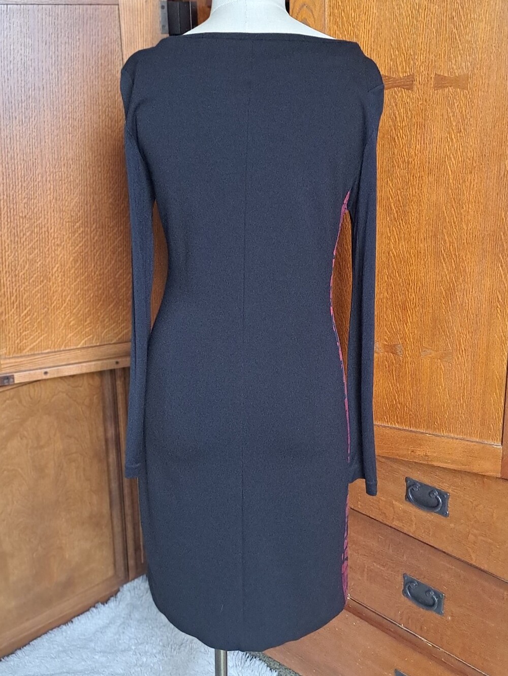 DVF Diane von Furstenberg Kirby Silk Blend Ruched Sheath Dress Sz 8 - Picture 4 of 12